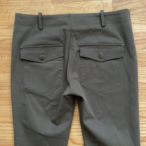 VERONICA BEARD Joggers Pants Olive Green Snap Button Pockets 4 C3 - Picture 7 of 7
